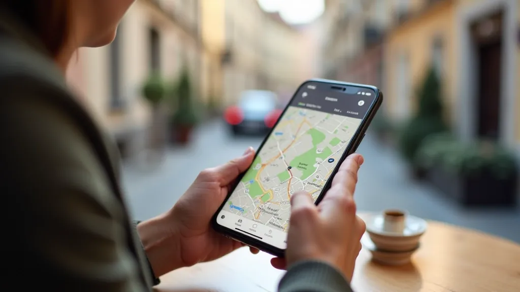 Mapa Prahy zobrazená na mobilu s GPS navigací