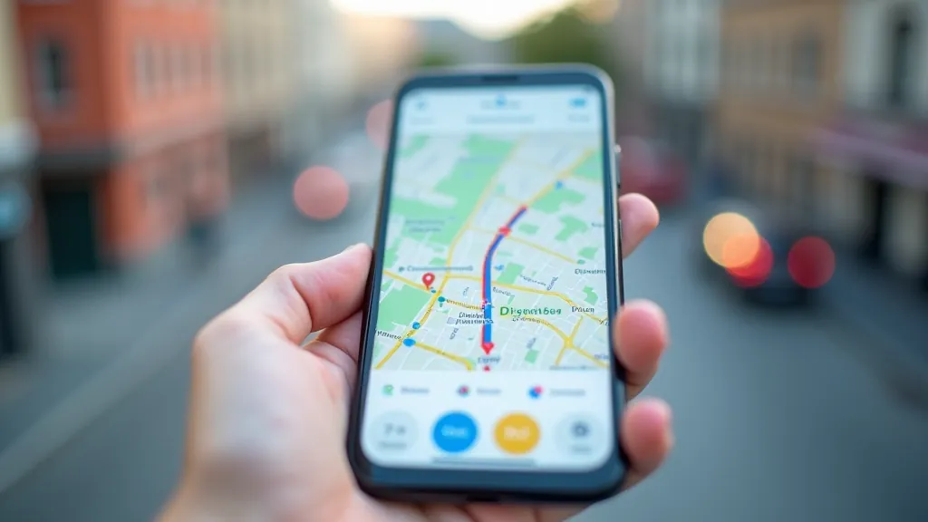 Chytrý telefon zobrazující mapu Prahy s AI navigací, ukazující alternativní trasy v různých barvách