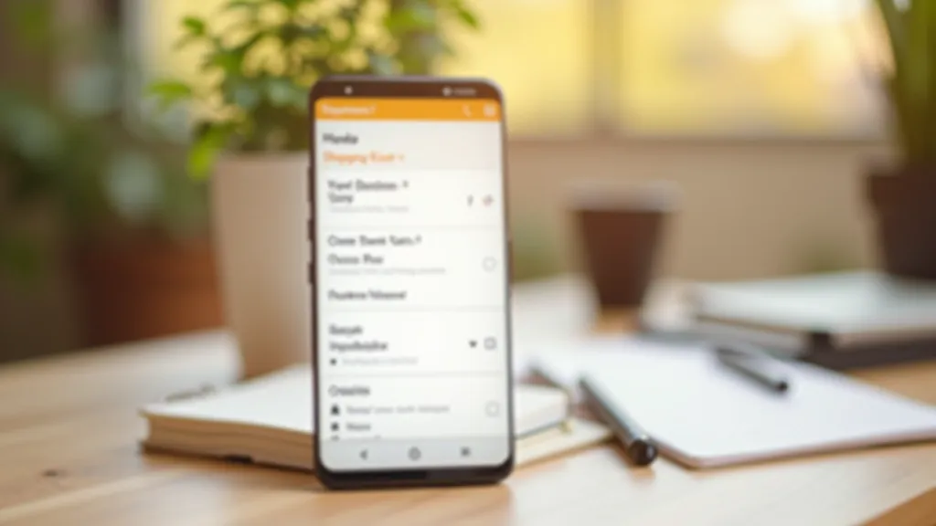 Smartphone zobrazující ChatGPT rozhraní se strukturovaným nákupním seznamem, notebook na pozadí
